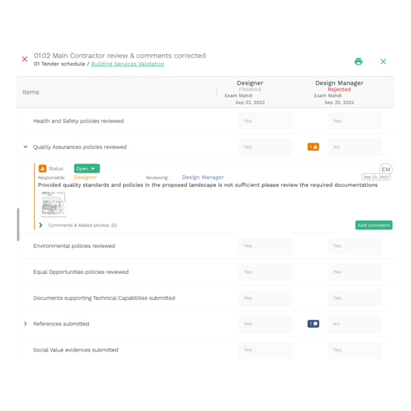attach qa checklist