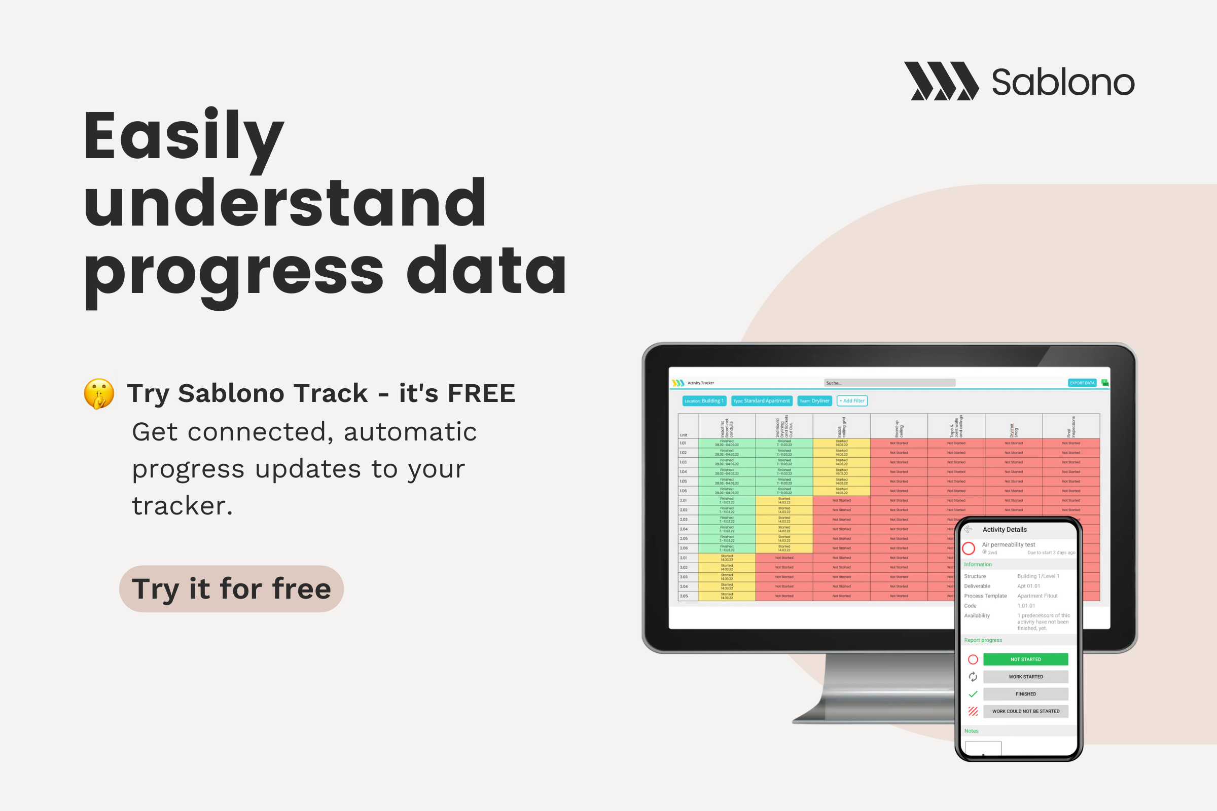 Easily understand progress data - site banner https://promo.sablono.com/try-track-free