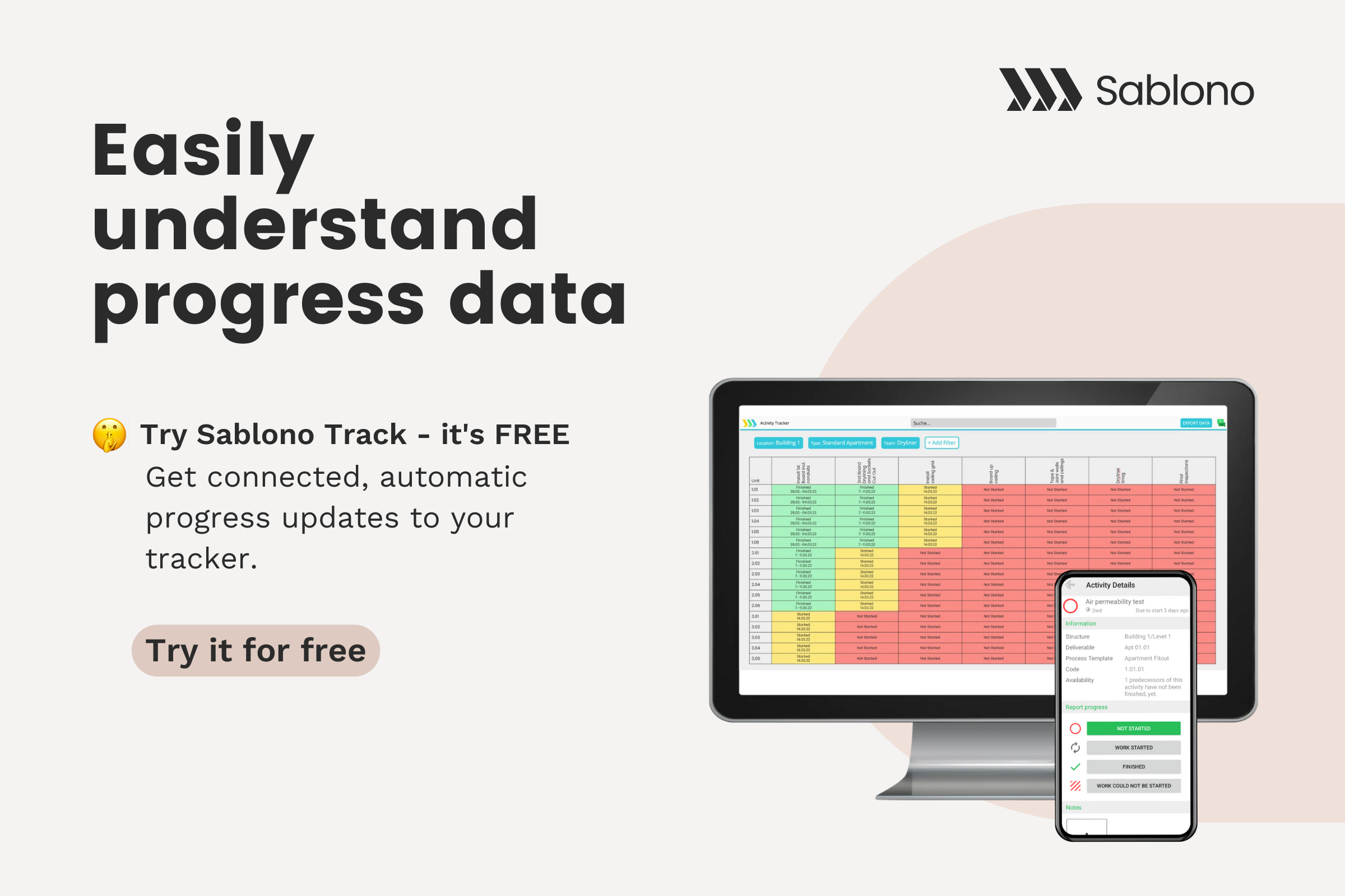 Easily understand progress data - site banner 