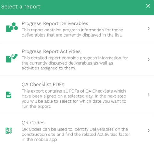 reports list
